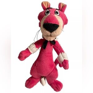 Vintage Snagglepuss Plush pink puma stuffed animal 2001 Cartoon Network toy 9 in